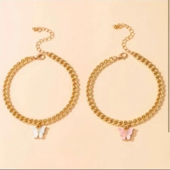 2pc Butterfly Chain Bracelet - Picture 2 of 2